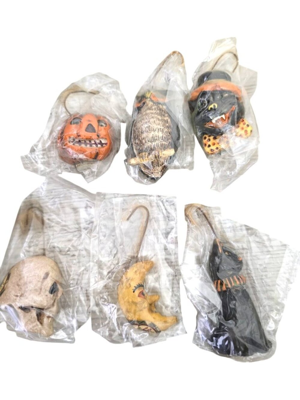 NWT Salem Collection Vntg Halloween Ornaments Pumpkin Cat Owl Skull Moon Bat